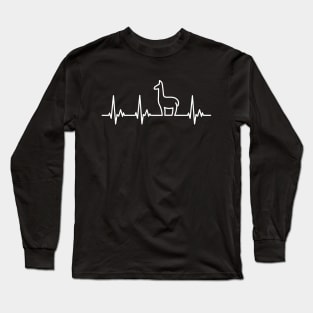 White Alpaca Heartline Design Long Sleeve T-Shirt